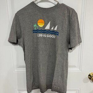 Life Is Good Minimalist Beach Short Sleeve Tee